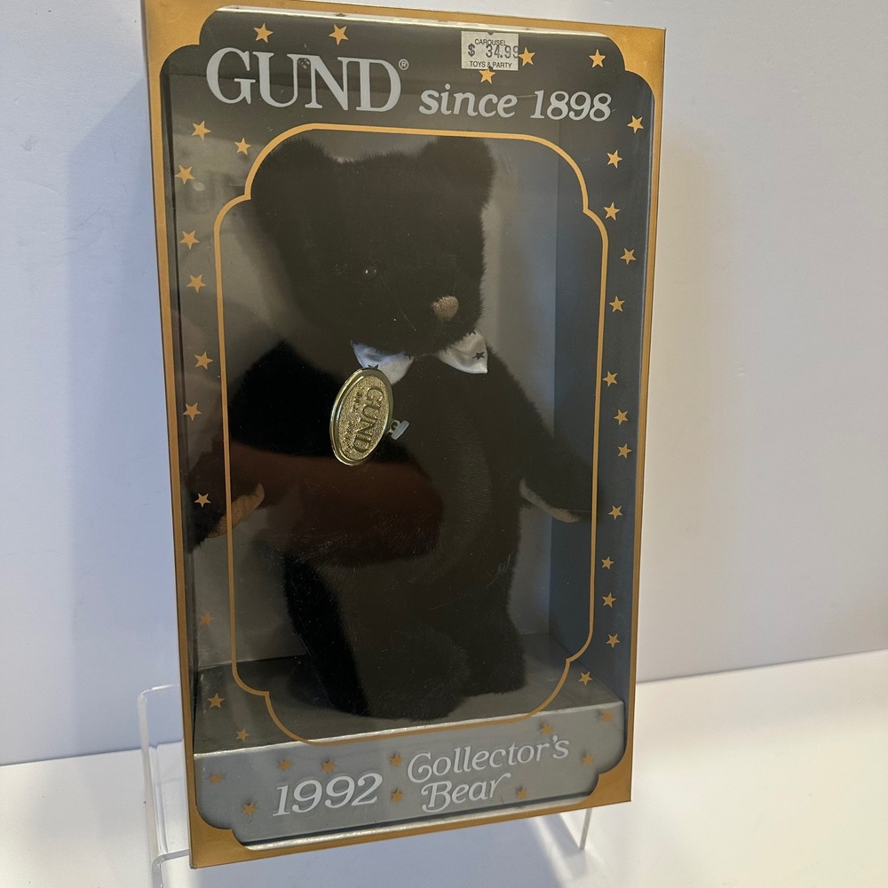 Gund 1992 Collector's Bear Limited Edition Black Plush Vintage 90s with Box